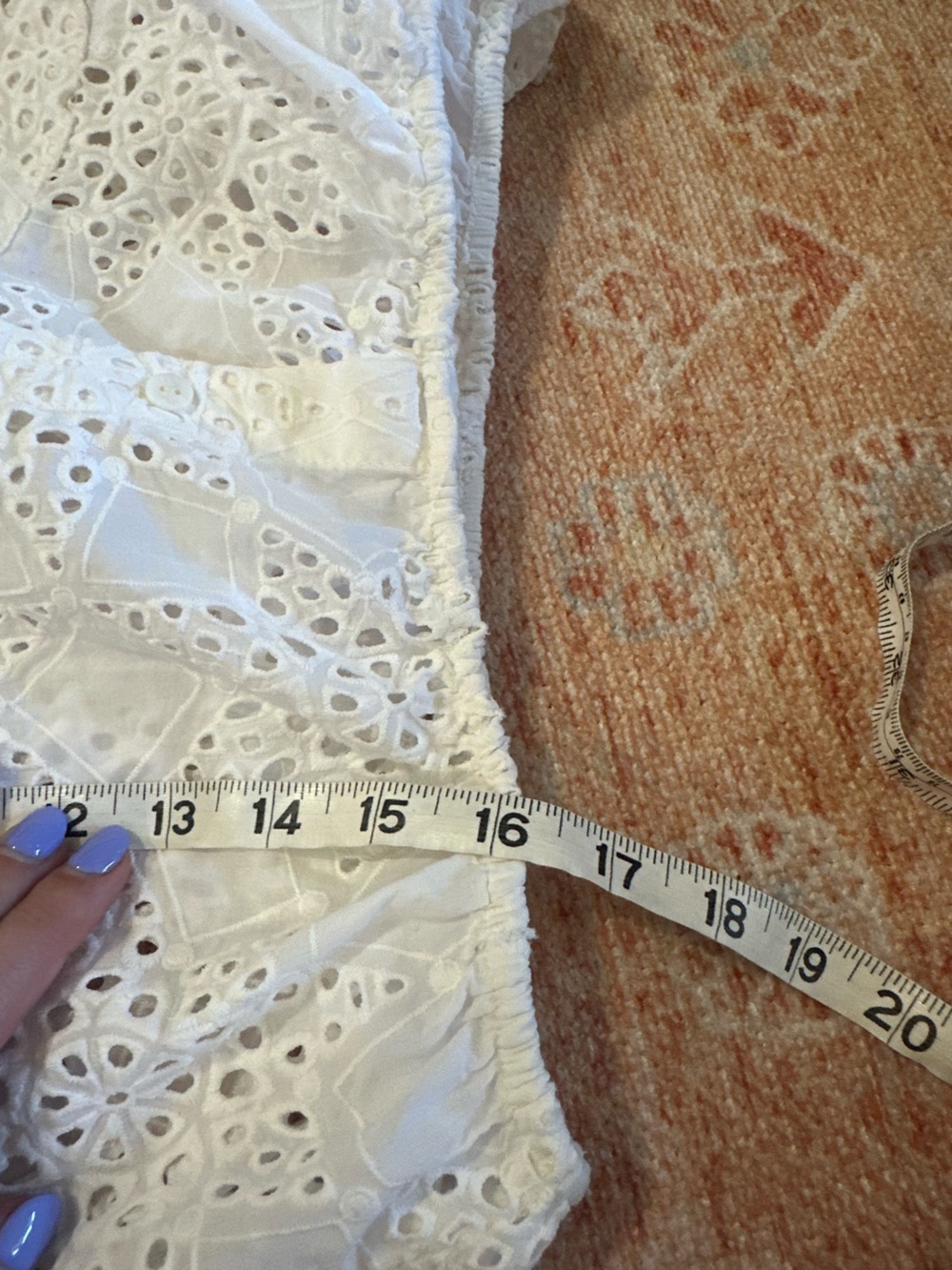 STILLWATER THE EYELET CROP FAVORITE SHIRT white lace cotton size S boho western - Picture 6 of 6